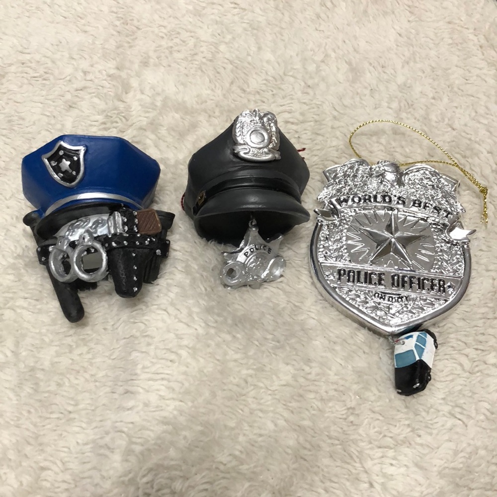 3 Police Christmas Ornaments